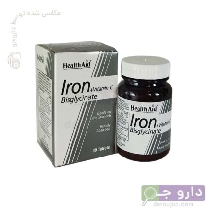 قرص آهن بیس گلیسینات Iron Bisglycinate برند Health Aid ـ 20 عدد