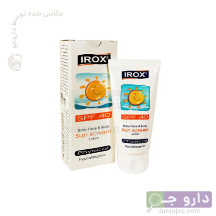 لوسیون ضد آفتاب فیزیکال Irox مناسب صورت و بدن اطفال Spf40 ـ 60 میل